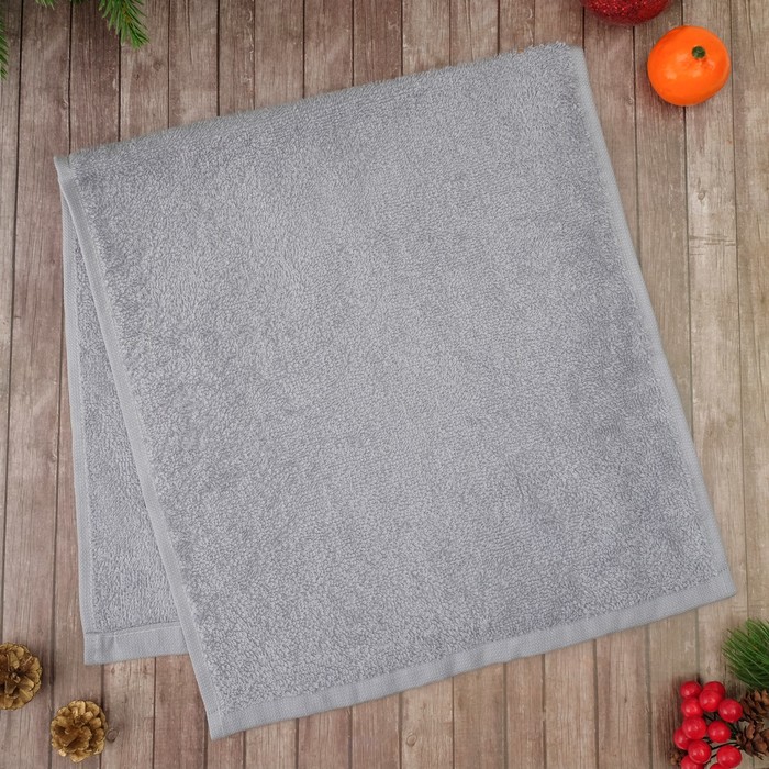 Махровое полотенце «Серебро» (вид1) 30×60 см, 100% хлопок, 340 г/м² 