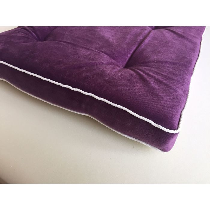 Подушка на стул 38х38 см, h 5 см, цвет сиреневый, велюр, поролон, кант 