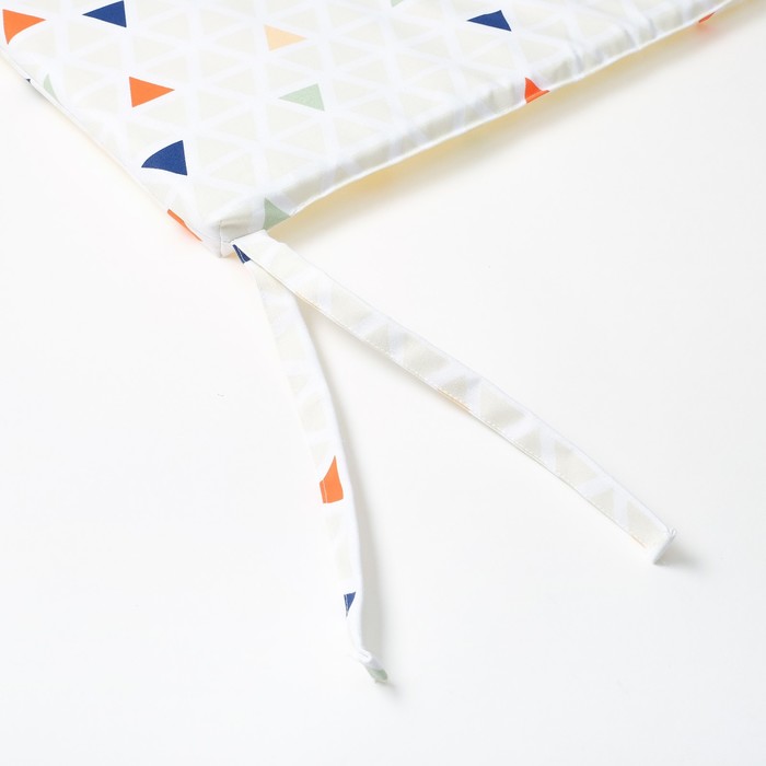 Подушка на трехместную скамейку «Этель» Треугольники, 45×150 см, репс с пропиткой ВМГО, 100% хл 