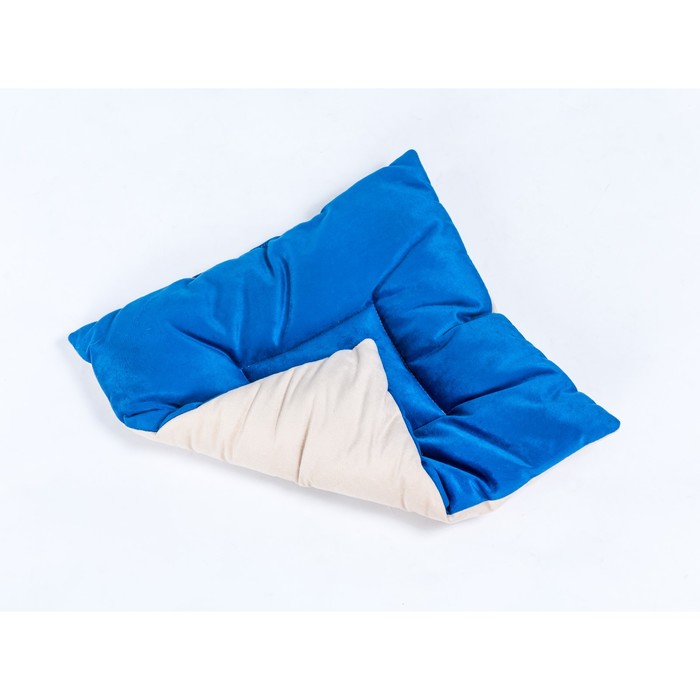 Подушка на стул квадратная 45х45см, высота 5см, велюр синий, серый, синтет. волокно 