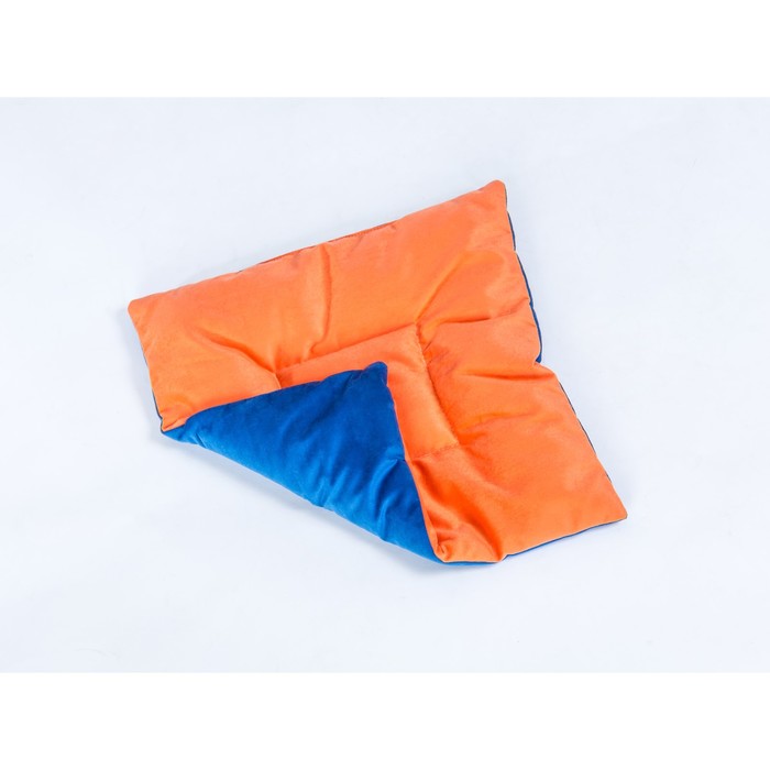 Подушка на стул квадратная 45х45см, высота 5см, велюр синий, оранжевый, синтет. волокно 