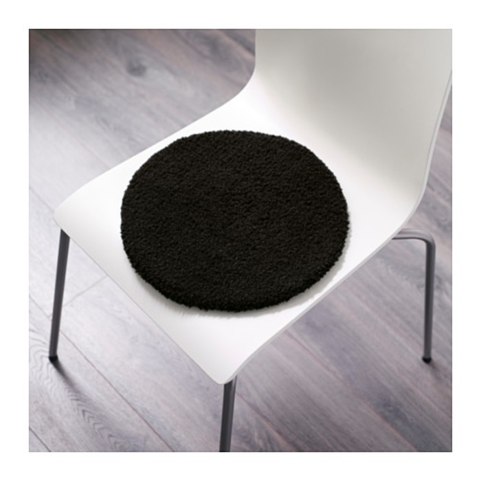 Подушка на стул БЕРТИЛЬ, диаметр 33 см, цвет чёрный 