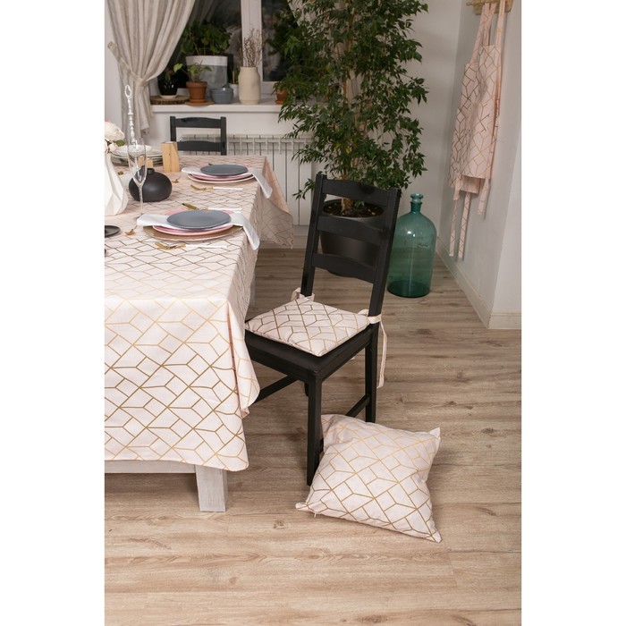 Подушка на стул Этель «Сетка», 32×32 см, репс, пл. 130 г/м², 100% хлопок 