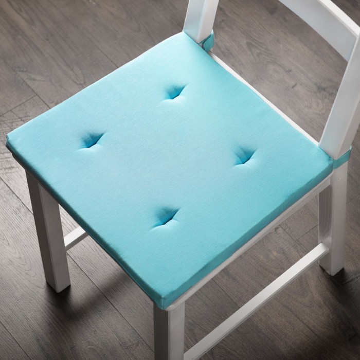 Комплект подушек для стула «Билли», размер 37 × 42 × 3 см - 2 шт, небесно-голубой 