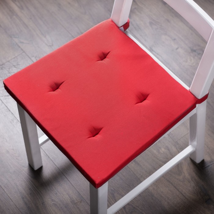 Комплект подушек для стула «Билли», размер 37 × 42 × 3 см - 2 шт, красный 
