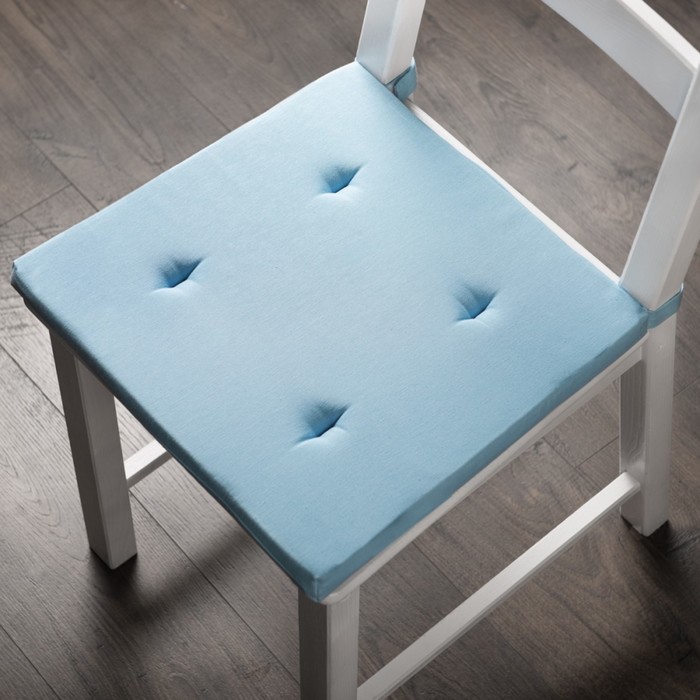 Комплект подушек для стула «Билли», размер 37 × 42 × 3 см - 2 шт, голубой 