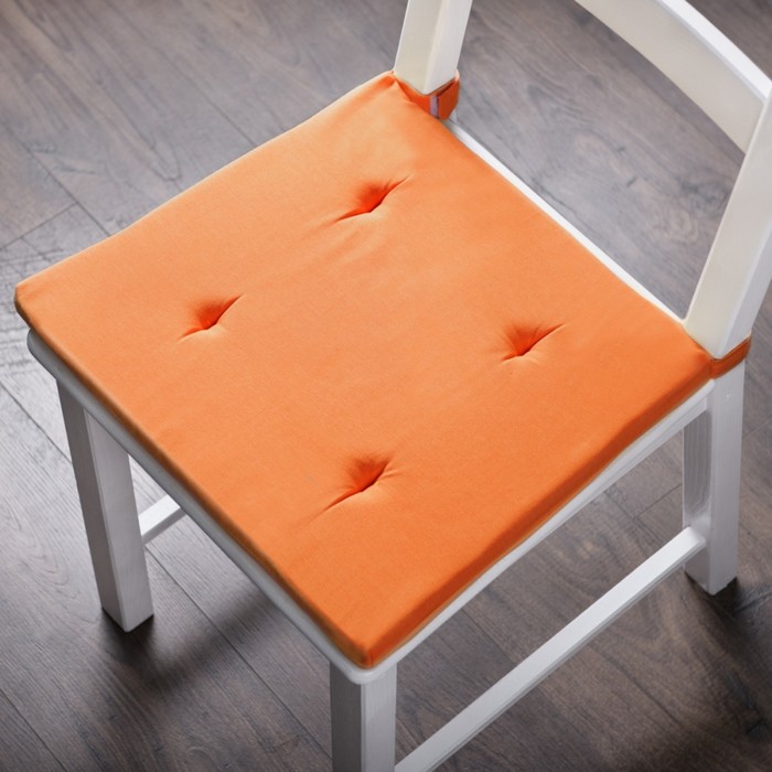 Комплект подушек для стула «Билли», размер 37 × 42 × 3 см - 2 шт, оранжевый 