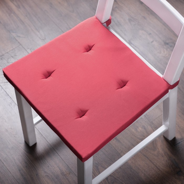 Комплект подушек для стула «Билли», размер 37 × 42 × 3 см - 2 шт, малиновый 