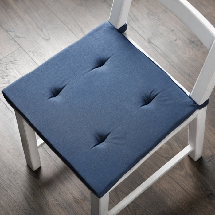 Комплект подушек для стула «Билли», размер 37 × 42 × 3 см - 2 шт, синий 