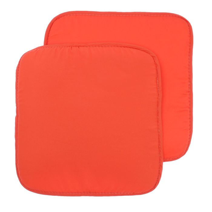 Набор подушек на стул - 2 шт., размер 34х34 см, цвет коралловый 