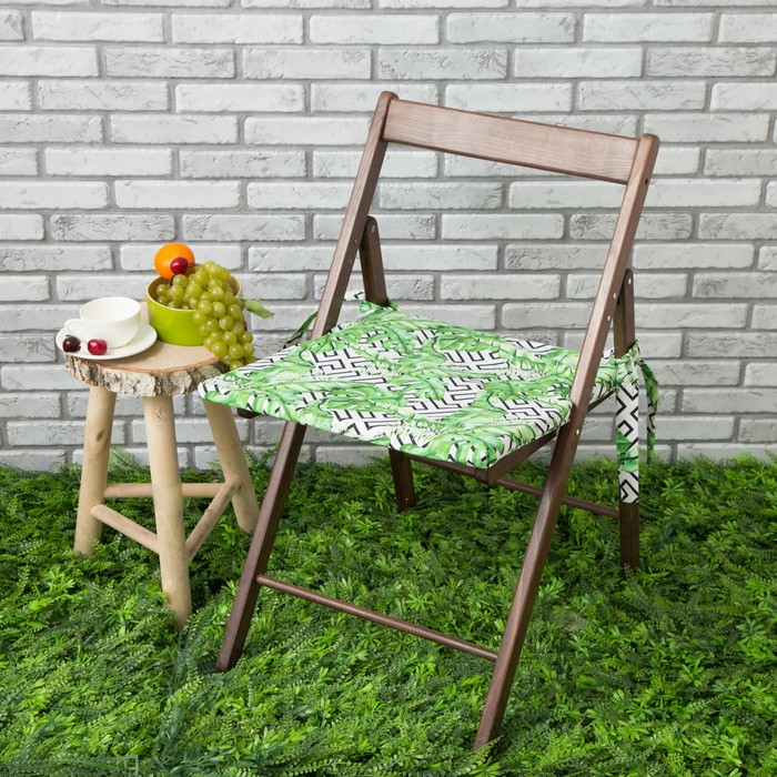 Подушка на стул уличная «Этель» Геометрия, 45×45 см, репс с пропиткой ВМГО, 100% хлопок 