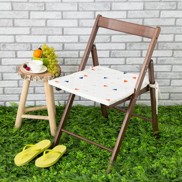 Подушка на стул уличная «Этель» Треугольники, 45×45 см, репс с пропиткой ВМГО, 100% хлопок 