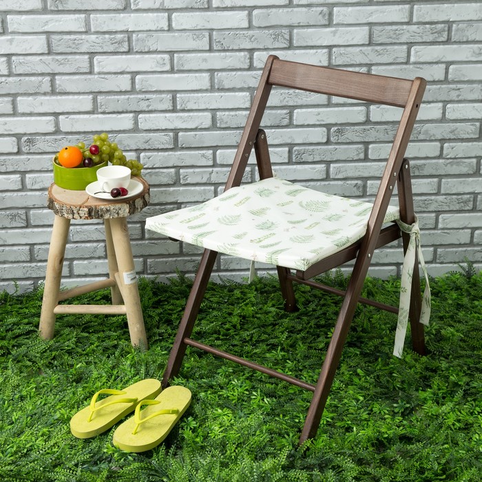Подушка на стул уличная «Этель» Листья 45×45 см, репс с пропиткой ВМГО, 100% хлопок 