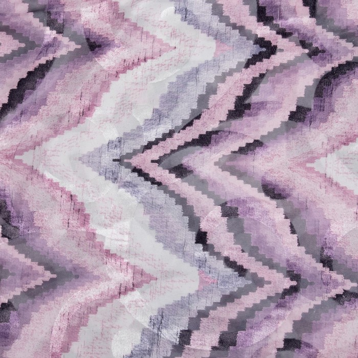 Штора тюлевая сетка с бархатом "Этель" Памир 170х250 см, фиолетовый,100% п/э 