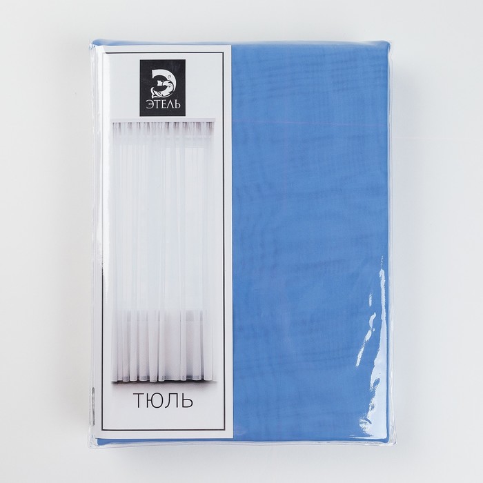 Тюль «Этель» 140×300 см, цвет небесно-голубой, вуаль, 100% п/э 