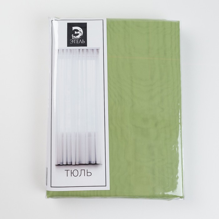 Тюль «Этель» 140×300 см, цвет светло-зеленый, вуаль, 100% п/э 