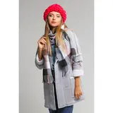 Шапка крупной вязки, яркий коралл, акрил 100% 