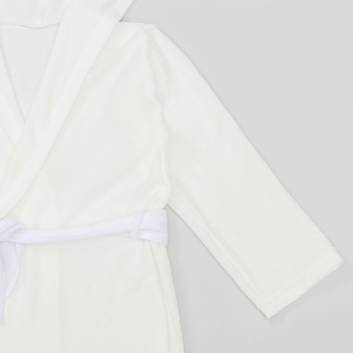 Халат махровый с капюшоном для девочки, рост 122-128 см, цвет белый 1431-64 