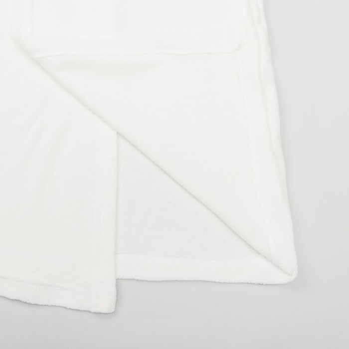 Халат махровый с капюшоном для девочки, рост 122-128 см, цвет белый 1431-64 