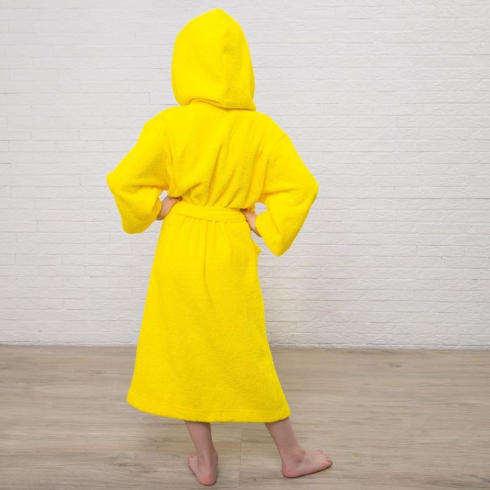 Халат махровый детский, размер 36, цвет жёлтый, 340 г/м2 хл.100% с AIRO 