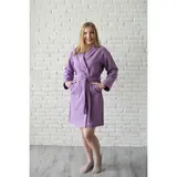 Халат женский, шалька+кант, размер 50, сирень, вафля  - фото 3