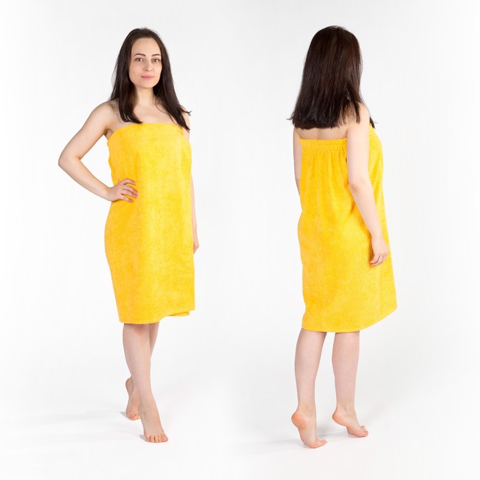 Килт(юбка) женский махровый, 80х150+-2, цвет жёлтый 