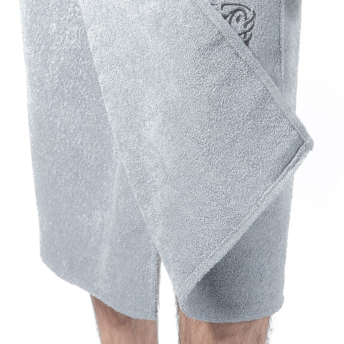 Килт(юбка) мужской махровый, с карманом, 70х150 серый 