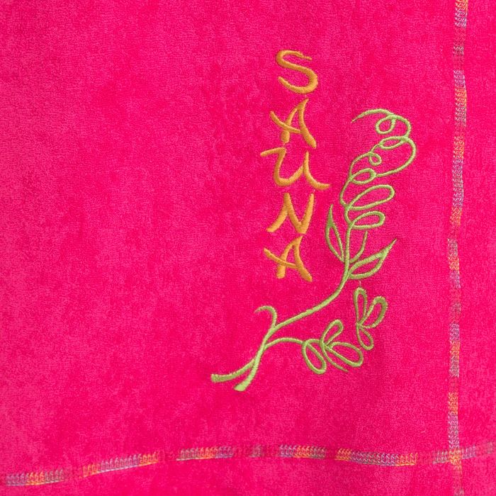 Килт(юбка) женский махровый с вышивкой 80х150см, малиновый 