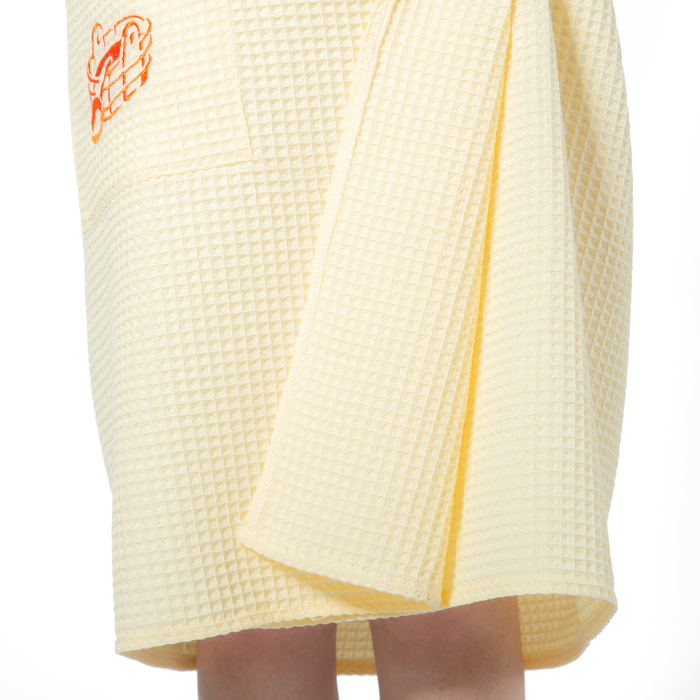 Килт(юбка) жен. вафельный однотон, вышивка, арт:КВ-4В молочный. 80Х150, Хл, 215 г/м 