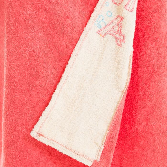 Килт(юбка) женский махровый, с вышивкой, 80х160 см, цвет коралловый 