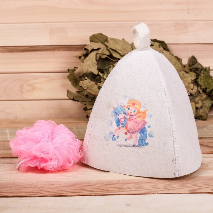 Детский банный набор: шапка и мочалка "Лучшей из принцесс" 
