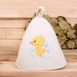 Детский банный набор: шапка и мочалка "Нашему утёнку"  - фото 2