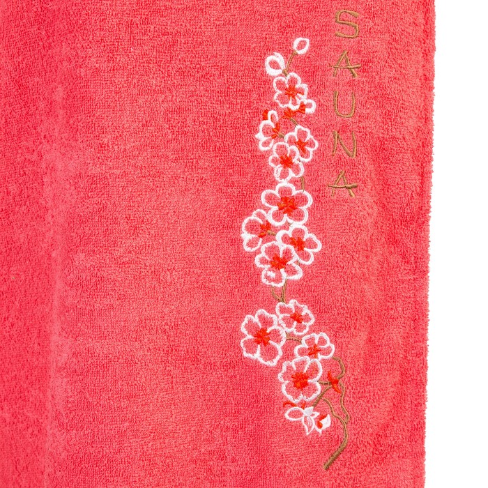 Набор д/сауны махр. жен. (Килт(юбка)(80х150+-2)+ чалма), цвет коралловый 