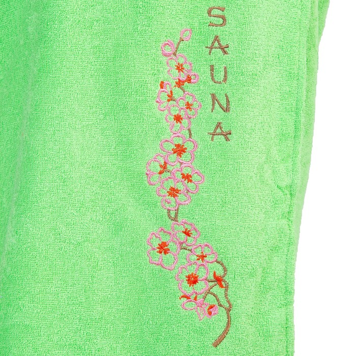 Набор д/сауны махр. жен. (Килт(юбка)(80х150+-2)+чалма), цвет нежно-зеленый 