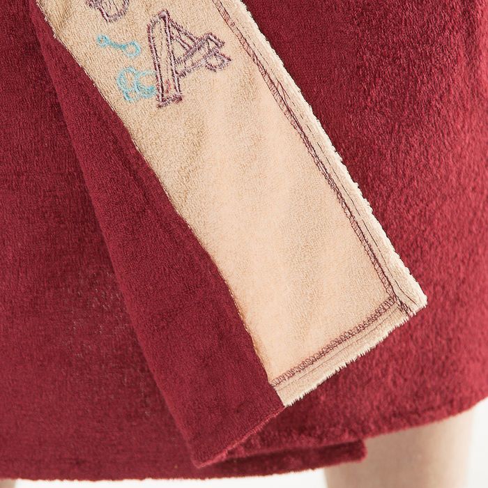 Набор д/сауны махр. муж. (Килт(юбка)(70х160+-2), полотенце 50х90), цвет бордовый 