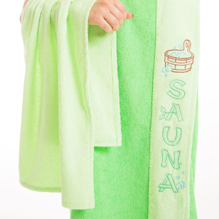 Набор д/сауны махр. жен (Килт(юбка)80х160, полотенце 50х90), цвет зелёный 