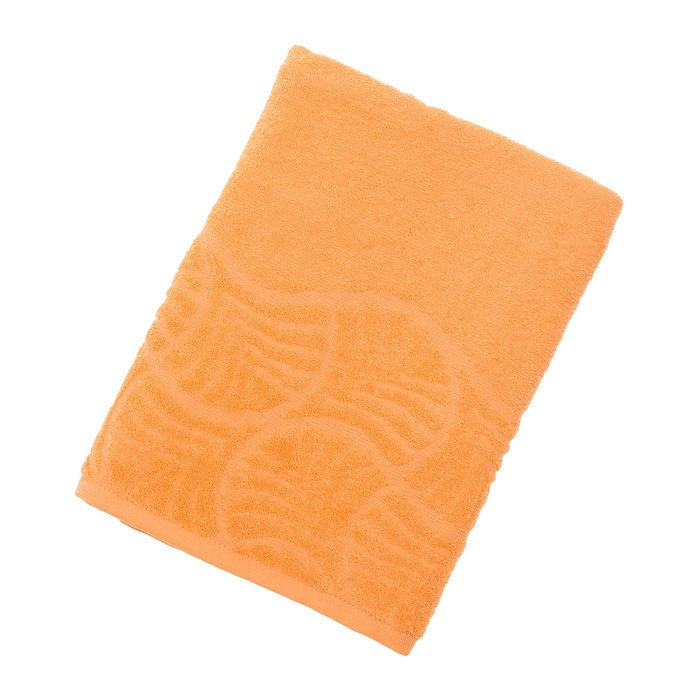 Полотенце махровое банное "Волна", размер 70х130 см, 300 г/м2, цвет оранжевый 
