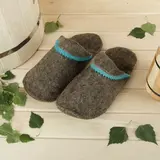 Тапочки мужские комибинированные, синий, люкс мягкий 