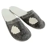 Тапочки для бани "Листок" серые, войлок  - фото 2