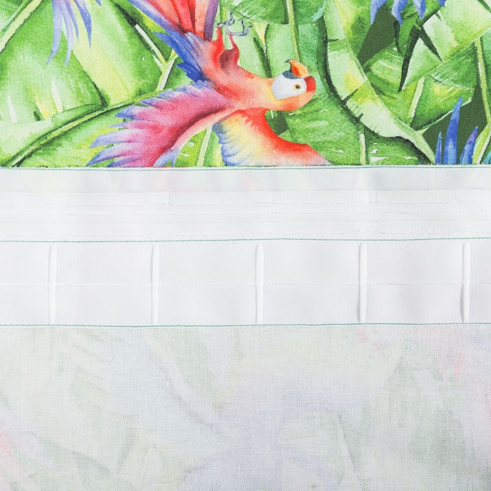Портьера для террасы «Этель» Попугай, 200×210 см, репс с пропиткой ВМГО, 100% хлопок 