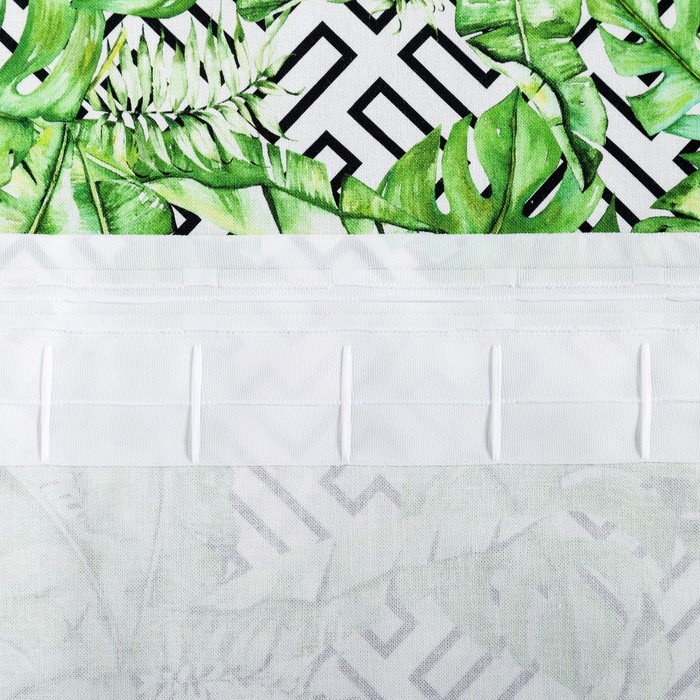 Портьера для террасы Этель «Геометрия», 200 × 210 см, репс с пропиткой ВМГО, 100%-ный хлопок 