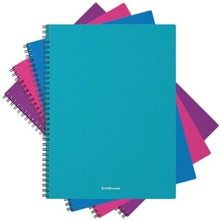 Тетрадь общая с пластиковой обложкой на спирали ErichKrause Glance Vivid, ассорти, А4, 80 листов, клетка 