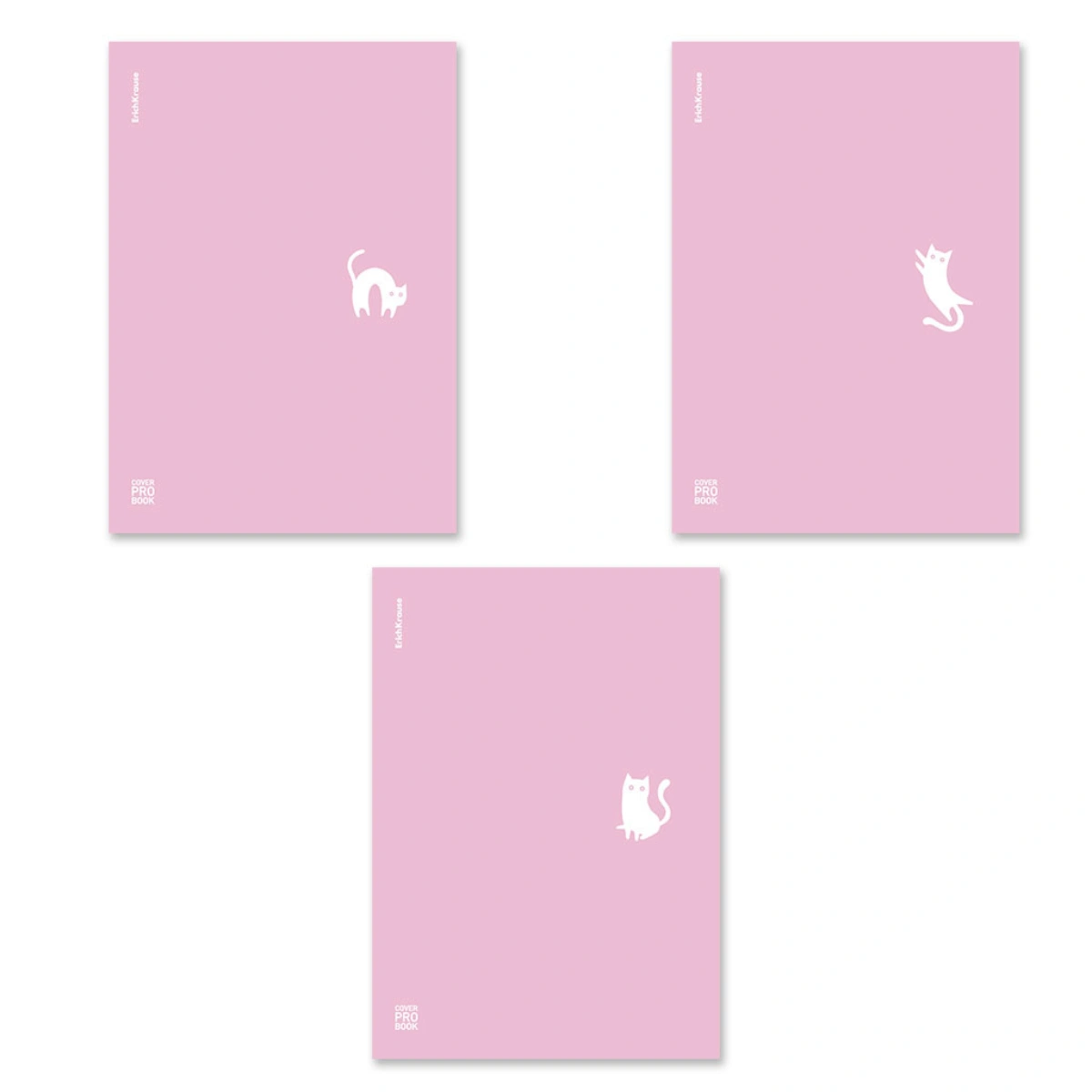 Тетрадь общая ученическая с пластиковой обложкой на скобе ErichKrause CoverProBook Brave cats, фиолетовый, А4, 48 листов, клетка 