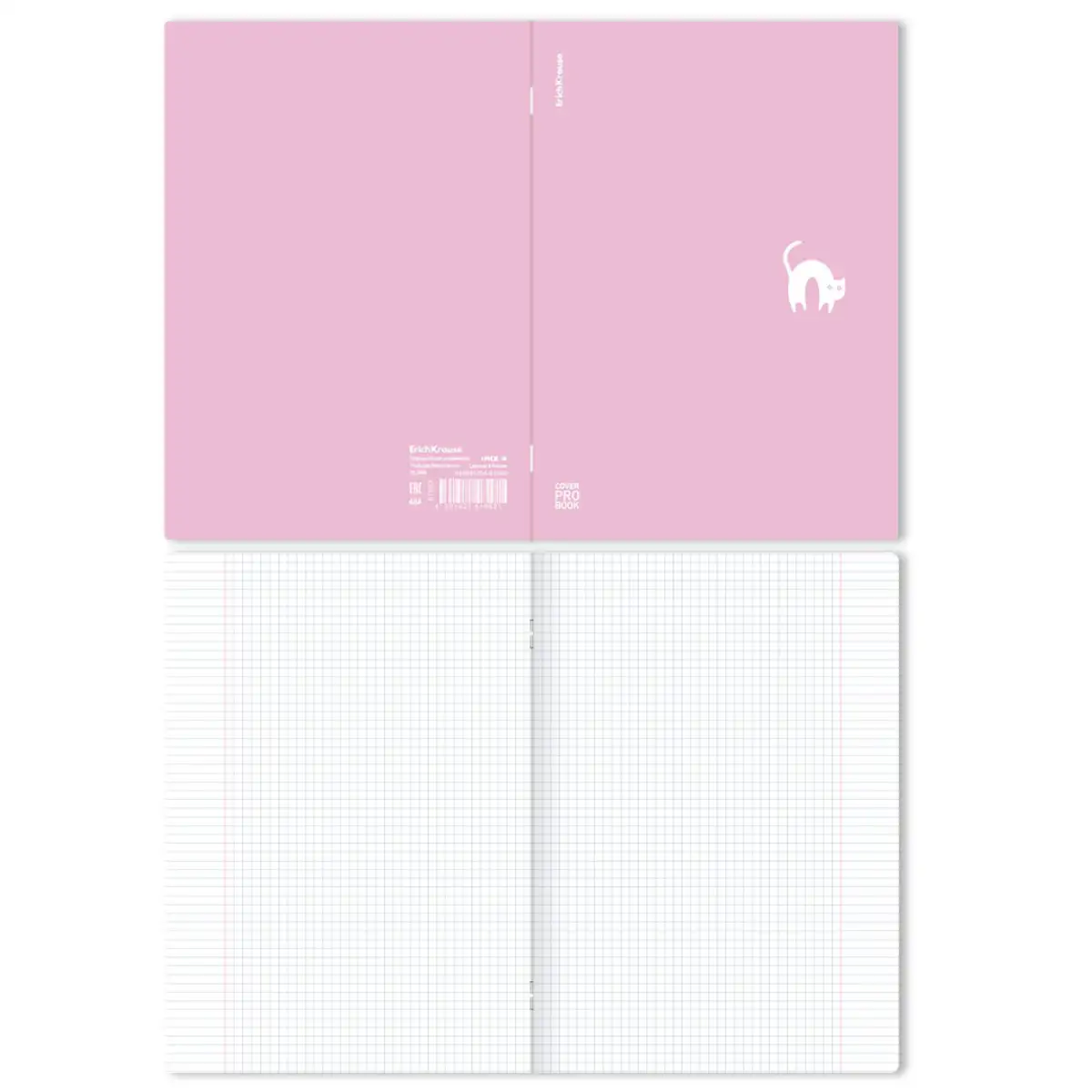Тетрадь общая ученическая с пластиковой обложкой на скобе ErichKrause CoverProBook Brave cats, фиолетовый, А4, 48 листов, клетка  - фото 6