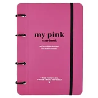 Тетрадь общая, Infolio Study, 155х212 мм, 120 л., клетка, кольцевой механизм. Коллекция Color, малиновый 