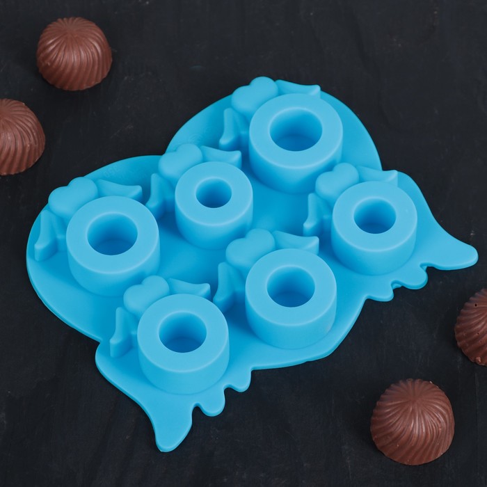 Форма для льда и шоколада "Кольца", 6 ячеек, цвета МИКС 