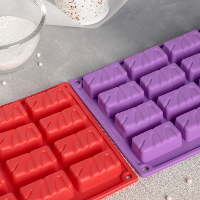 Форма для льда и шоколада 30×17,5 см "Батончики", 20 ячеек, цвет МИКС 