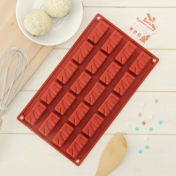 Форма для льда и шоколада 30×17,5 см "Батончики", 20 ячеек, цвет МИКС 