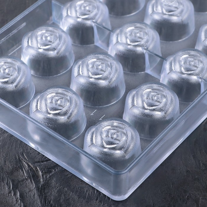 Форма для шоколада "Роза", 21 ячейка 