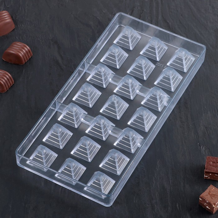 Форма для шоколада "Пирамида", 21 ячейка 